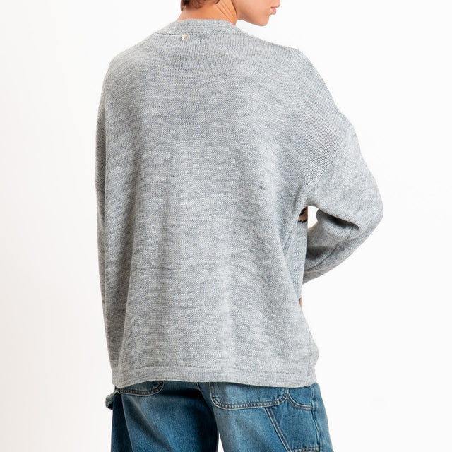 Philia loft-Cardigan cartoons misto alpaca - grigio