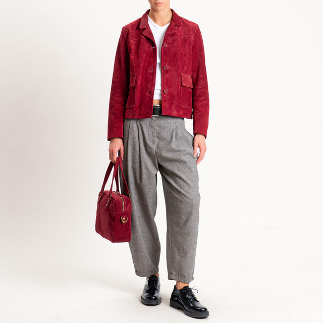Philia Loft-Pantalone pied de poule elastico dietro - burro/nero