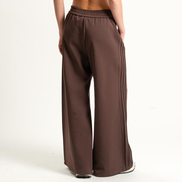 Philia Loft-Pantalone punto milano con elastico - cioccolato