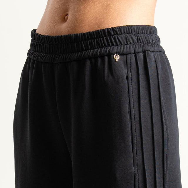 Philia Loft-Pantalone punto milano con elastico - nero
