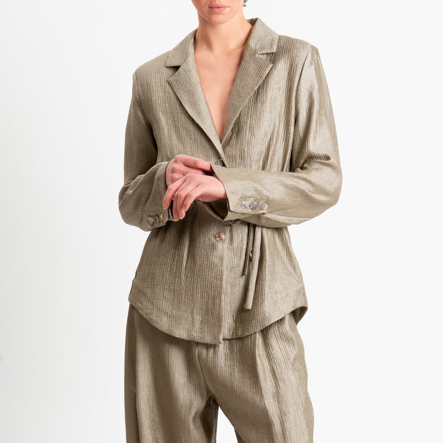 Philia Loft -Giacca kimono viscosa goffrata - salvia