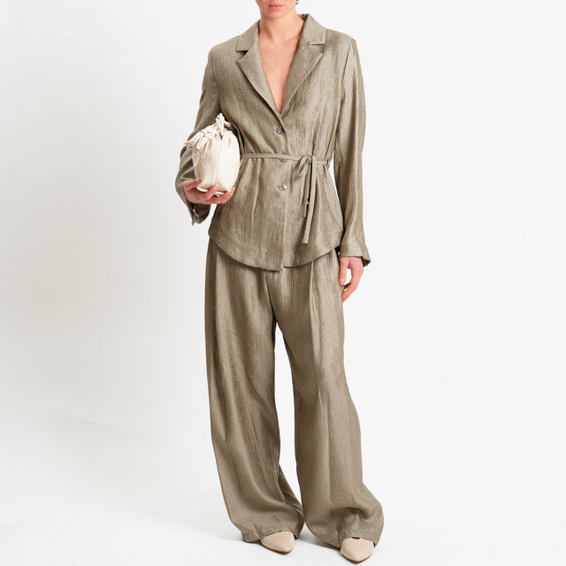 Philia Loft-Pantalone viscosa goffrata - salvia