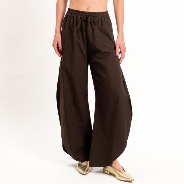 Philia Loft-Pantalone spacchi laterali elastico in vita - cocco