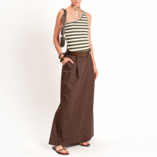 Philia Loft-Gonna spacchi laterali elastico dietro - cocco