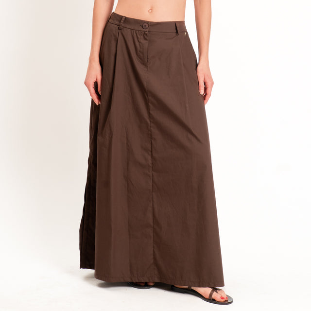 Philia Loft-Gonna spacchi laterali elastico dietro - cocco