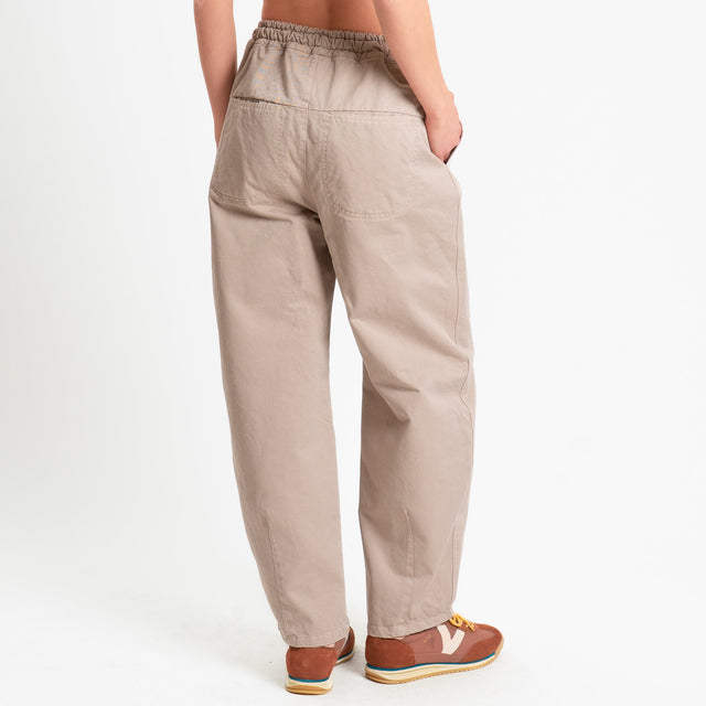 Philia Loft -Pantalone elastico in vita con coulisse - cammello