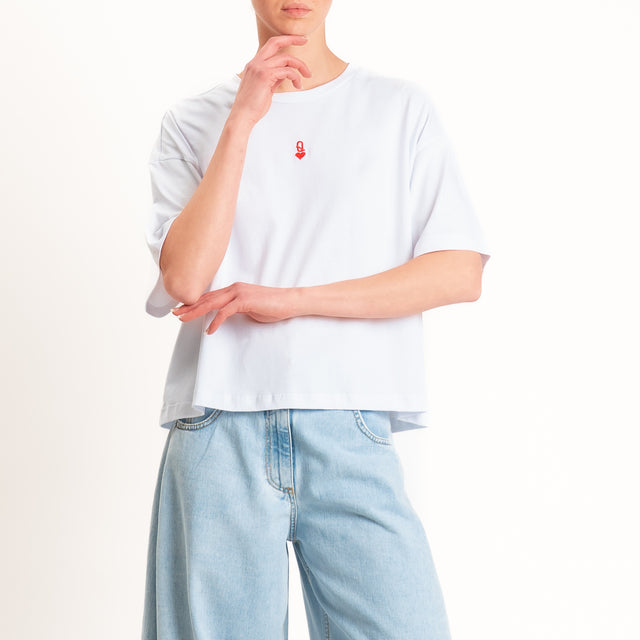 Philia Loft-T-shirt stampa "Queen of hearts" - bianco