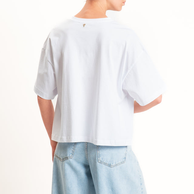 Philia Loft-T-shirt stampa "Queen of hearts" - bianco