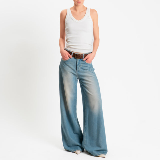 Philia Loft-Jeans tessuto tencel wide leg fit - denim