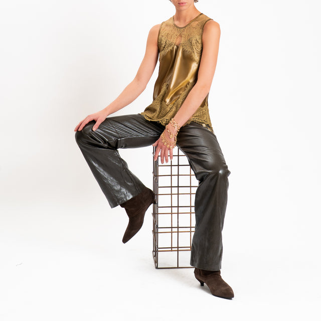 Philia loft-Pantalone similpelle - moro