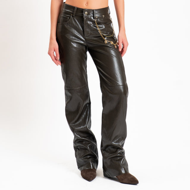 Philia loft-Pantalone similpelle - moro