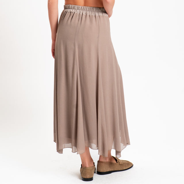Philia loft-Gonna viscosa elastico dietro - sabbia