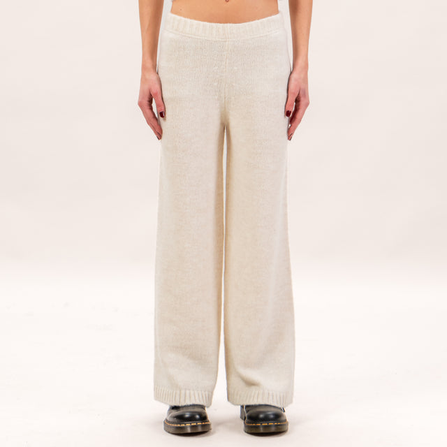 Haveone-Pantalone in maglia con elastico - burro