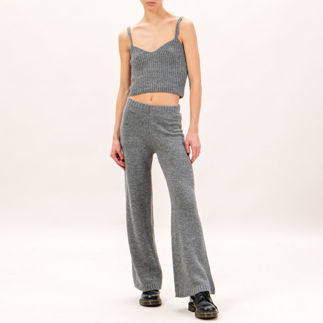 Haveone-Pantalone in maglia con elastico - grigio