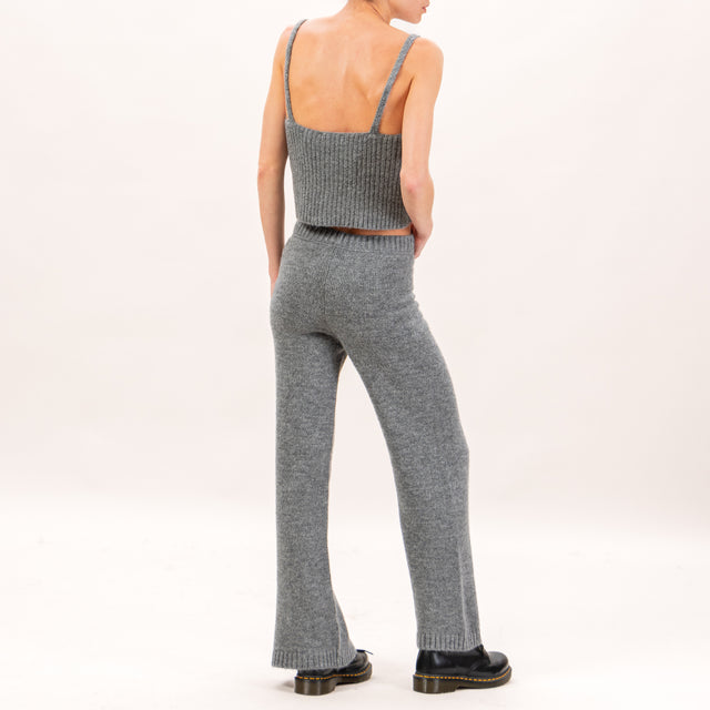 Haveone-Pantalone in maglia con elastico - grigio