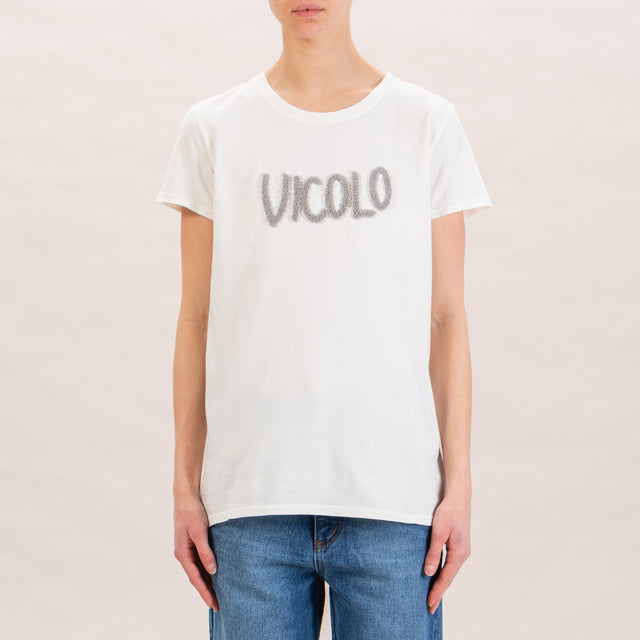 Vicolo-T-shirt "VICOLO" - latte/grigio