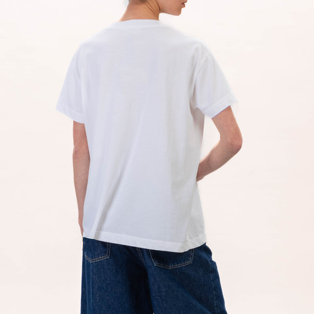 Vicolo-T-shirt dettaglio perline - Bianco