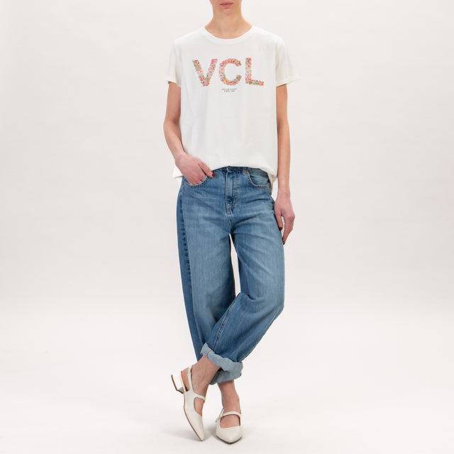 Vicolo-T-shirt VCL FIORI - latte
