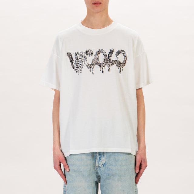 Vicolo-T-shirt scritta VICOLO - latte