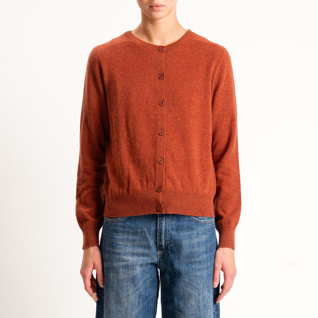 Souvenir-Cardigan 100% lana - mattone
