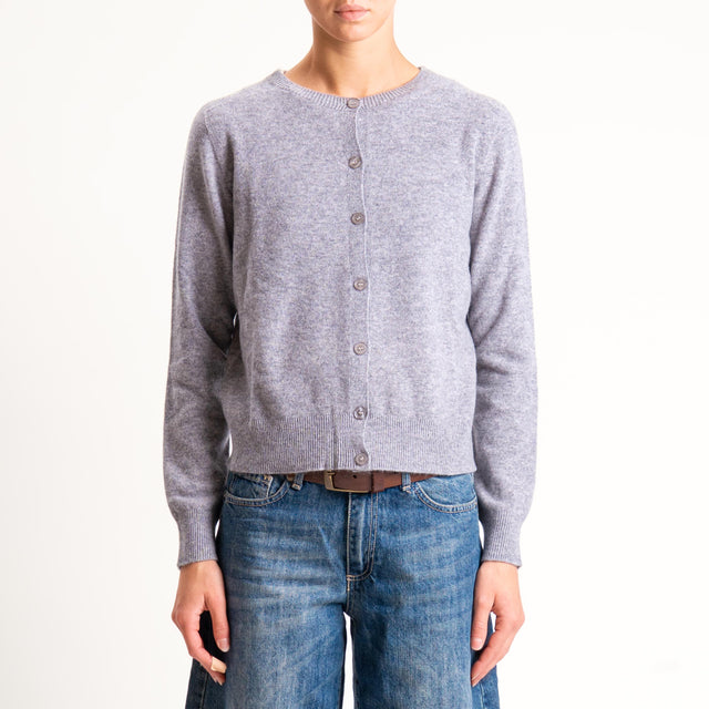 Souvenir-Cardigan 100% lana - grigio melange