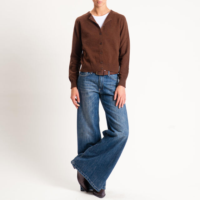 Souvenir-Cardigan 100% lana - moro