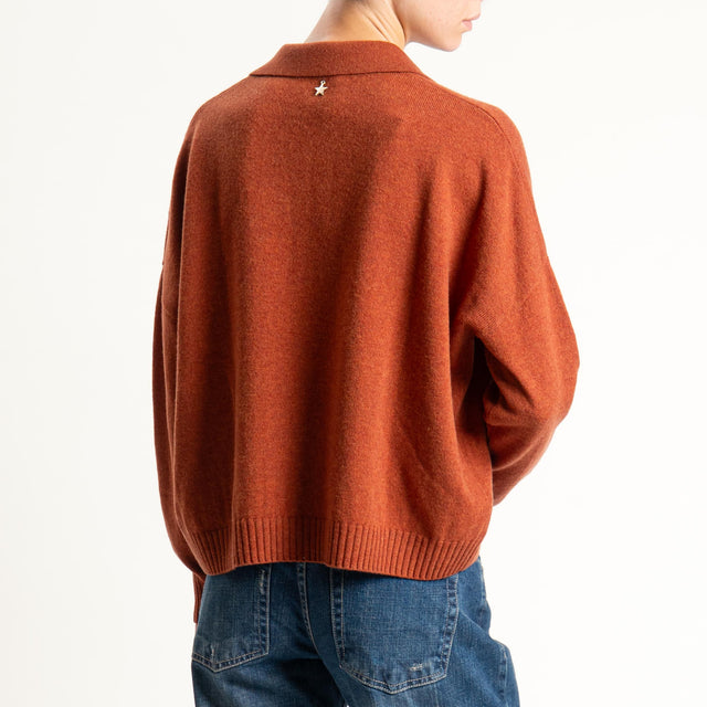 Souvenir-Maglia polo scatola 100% lana soft - mattone