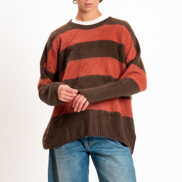 Souvenir-Maglia righe misto cashmere - moro/blush