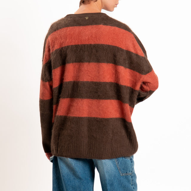 Souvenir-Maglia righe misto cashmere - moro/blush