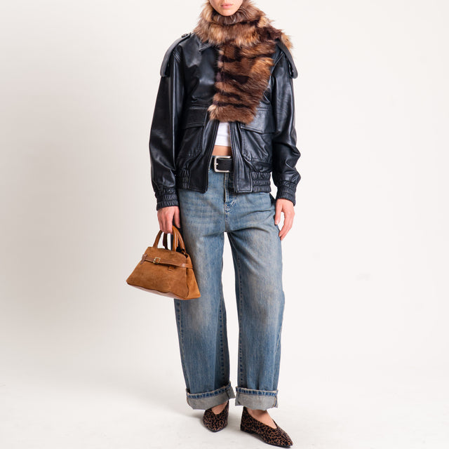 Souvenir-Jeans wide leg lavaggio al tè - denim