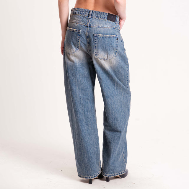 Souvenir-Jeans wide leg lavaggio al tè - denim
