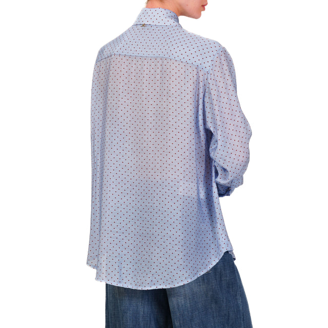 Souvenir-Camicia pois - celeste/rosso