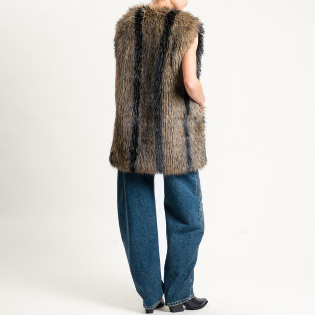 Souvenir- Gilet ecopelliccia - beige/nero*