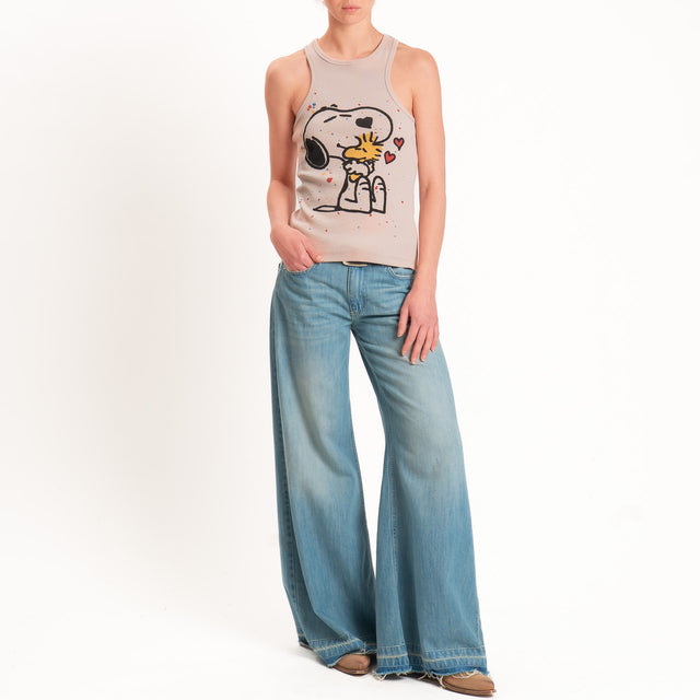 Souvenir-Top Snoopy a costine elasticizzato - rosa