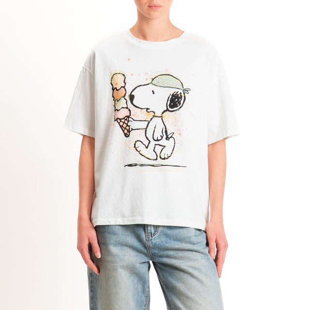 Souvenir-T-shirt stampa Snoopy - bianco