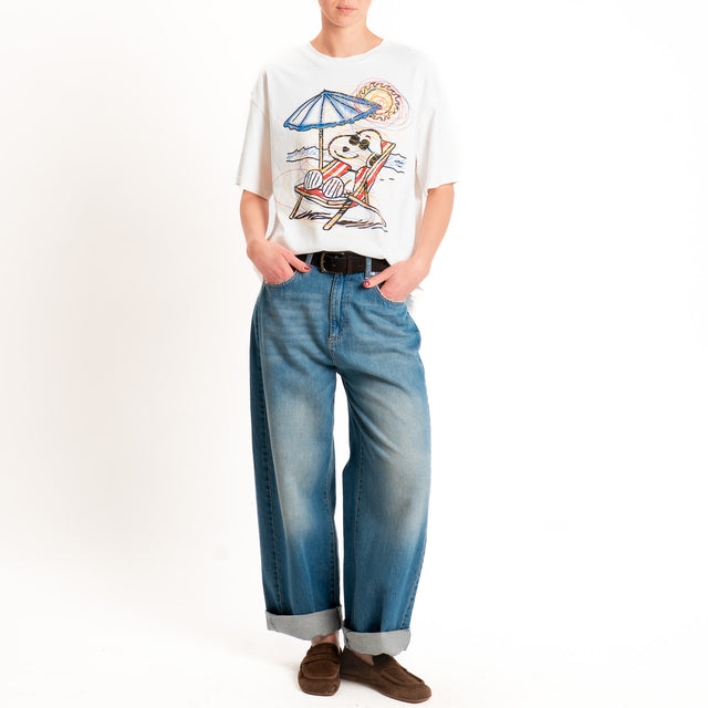 Souvenir-T-shirt Snoopy - bianco