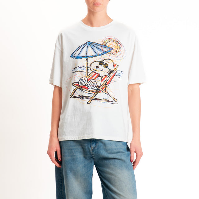 Souvenir-T-shirt Snoopy - bianco