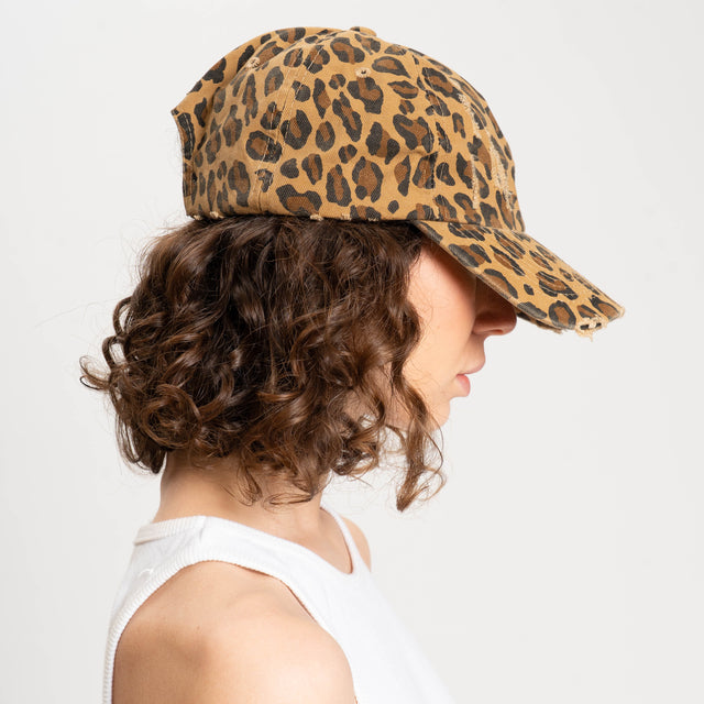 Souvenir-Cappello animalier con rotture - cammello