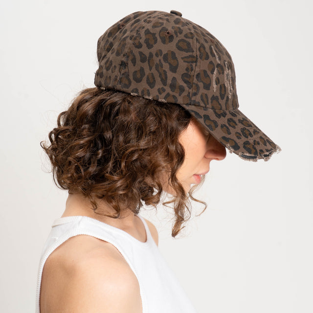 Souvenir-Cappello animalier con rotture - moro