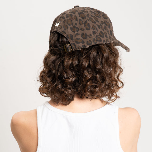 Souvenir-Cappello animalier con rotture - moro