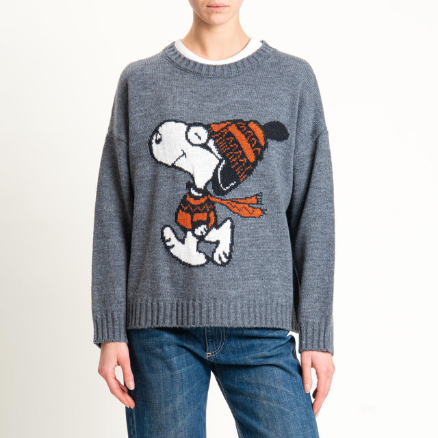 Souvenir-Maglia SNOOPY misto lana - antracite