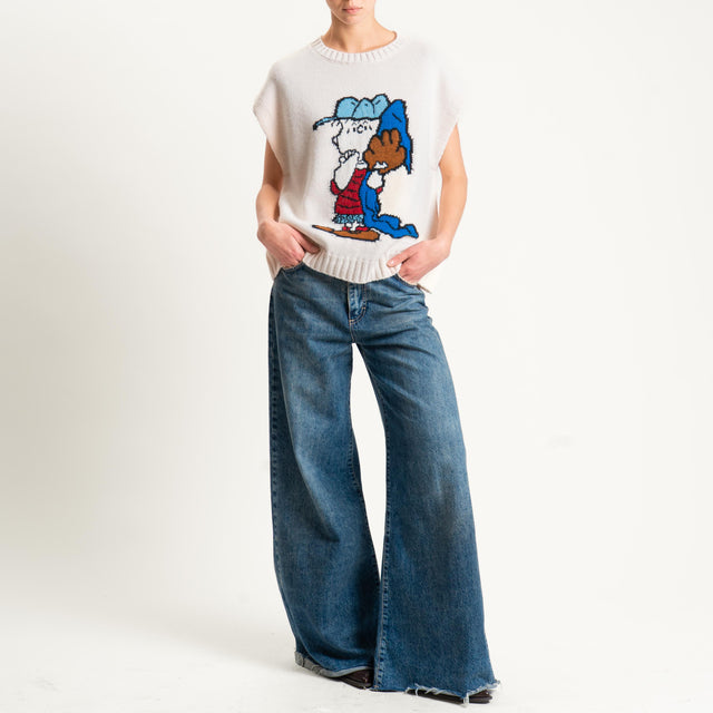 Souvenir- Maglia Charlie Brown misto alpaca - panna