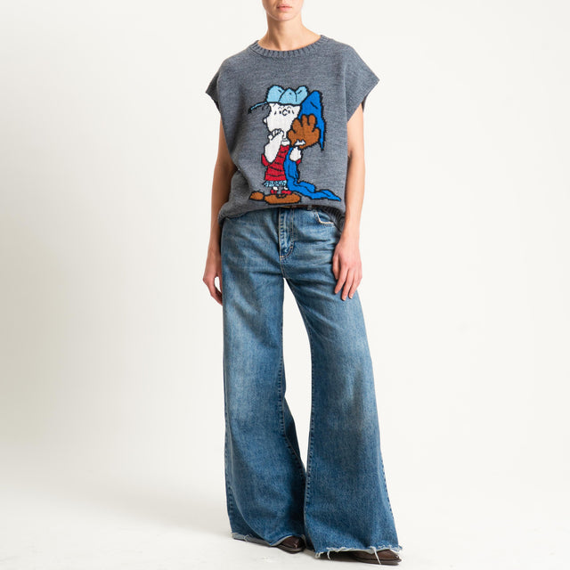 Souvenir- Maglia Charlie Brown misto alpaca - antracite