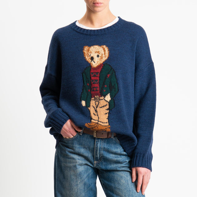 Souvenir-Maglia orsetto misto alpaca - Blu