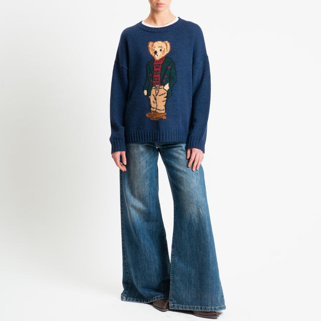 Souvenir-Maglia orsetto misto alpaca - Blu