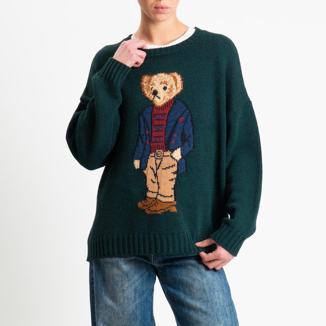 Souvenir-Maglia orsetto misto alpaca - Verde