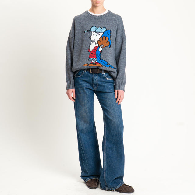 Souvenir-Maglia Charlie Brown misto lana - antracite