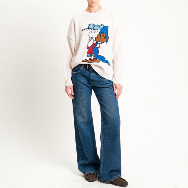 Souvenir-Maglia Charlie Brown misto lana - panna