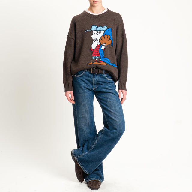 Souvenir-Maglia Charlie Brown misto lana - moro
