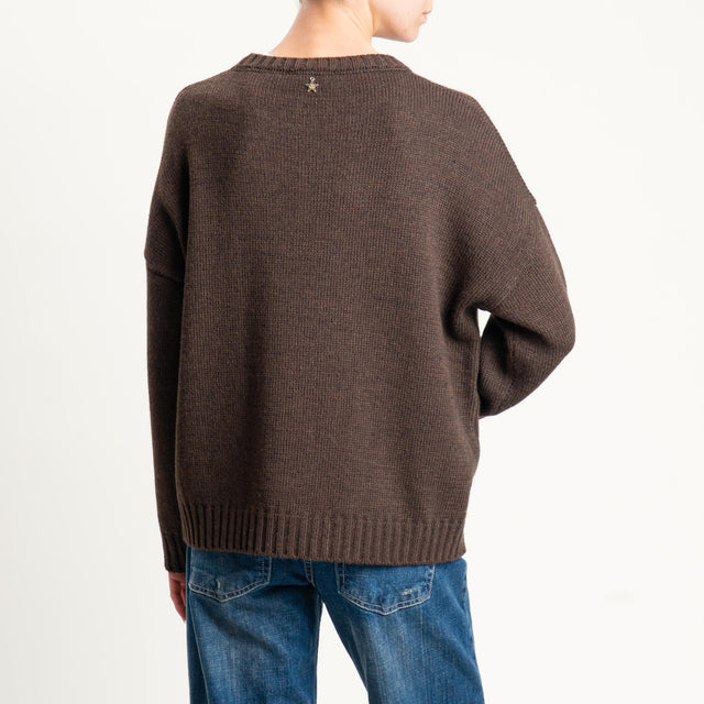 Souvenir-Maglia Charlie Brown misto lana - moro